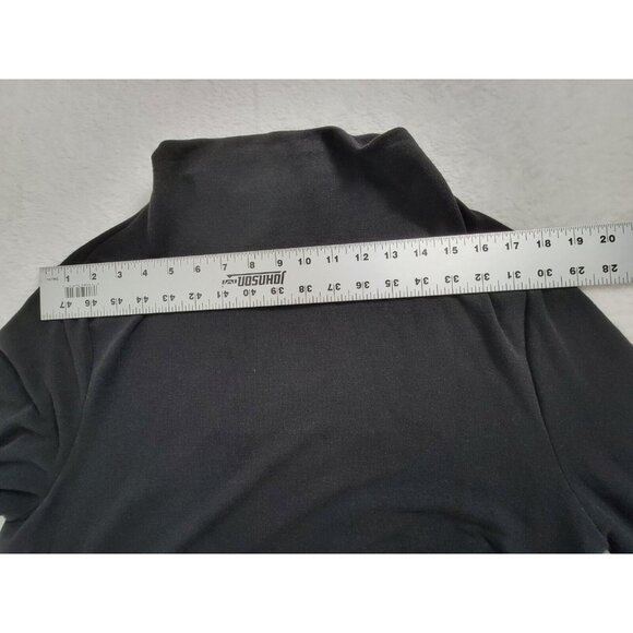 Clara Sunwoo Womens Sweater 1X Plus Black Long Sleeve Ruched Draped Neck NWT - Picture 6 of 8